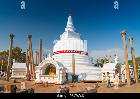 Thuparama Dagoba In Anuradhapura, Unesco World Heritage Site, North Central Province, Sri Lanka, Asia Stock Photo