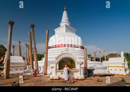 Thuparama Dagoba In Anuradhapura, Unesco World Heritage Site, North Central Province, Sri Lanka, Asia Stock Photo