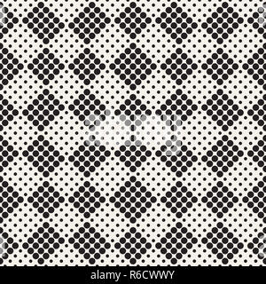Modern Stylish Halftone Texture. Endless Abstract Background With Random Circles. Vector Seamless Mosaic Pattern. Stock Photo