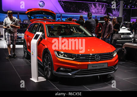 FRANKFURT - SEPT 2015: Volkswagen VW Passat Alltrack presented at IAA International Motor Show on September 20, 2015 in Frankfurt, Germany Stock Photo