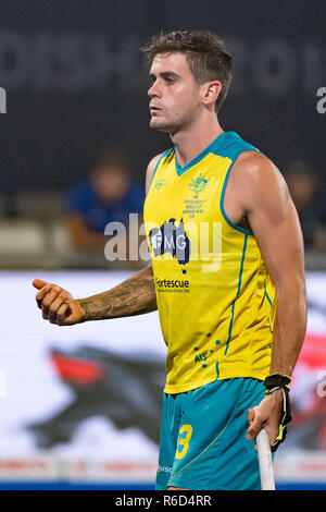 BHUBANESWAR, 04-12-2018, Odisha Hockey Men's World Cup Bhubaneswar 2018. Venue: Kalinga Stadium. Blake Govers during the game England vs Australia. Stock Photo