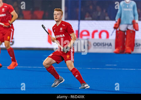 BHUBANESWAR, 04-12-2018, Odisha Hockey Men's World Cup Bhubaneswar 2018. Venue: Kalinga Stadium. Jack Waller during the game England vs Australia. Stock Photo