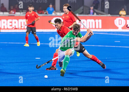 BHUBANESWAR, 04-12-2018, Odisha Hockey Men's World Cup Bhubaneswar 2018. Venue: Kalinga Stadium. Matthew Nelson during the game Ireland vs China. Stock Photo