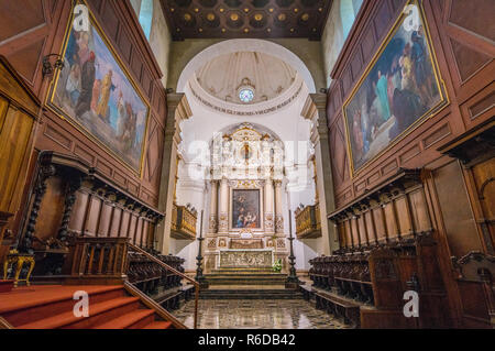 Main altar in the Cathedral of Siracusa. Sicily, southern Italy. Stock Photo