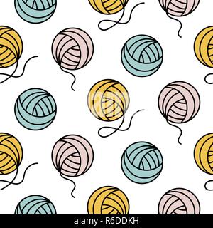 Yarn ball pattern for girls prints. Stock Vector
