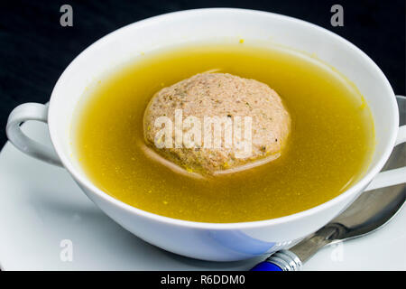 Liver Dumpling Soup Stock Photo