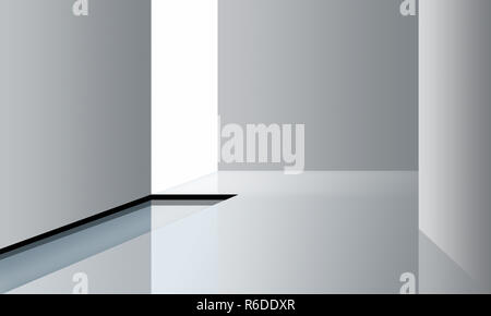 Monochrome digital image of designed interior modern room with clean lines Stock Photo