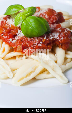 capunti alla puttanesca an italian pasta dish Stock Photo