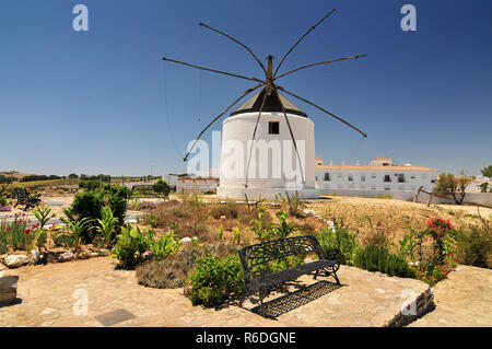 View Of Traditional Windmill, Vejer De La Frontera, Andalusia, Spain Stock Photo