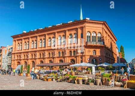 Art Museum Riga Bourse On Doms Square National Architectural Monument Of Latvia, Unesco World Heritage Site Stock Photo