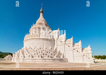 White Pagoda Of Hsinbyume Aka Taj Mahal Of Myanmar Located In Mingun, Mandalay Stock Photo