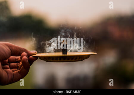 Religious smoke Stock Photo