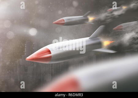 Faster rocket flying Stock Photo