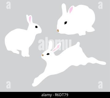 vector illustration of bunnies seamless background. nature background. Stock Vector