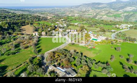 Aerial Akourdalia, Paphos, Cyprus Stock Photo