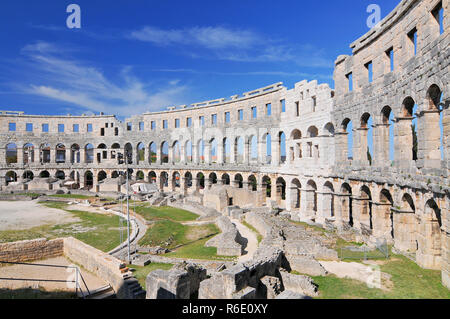 The Pula Arena Is The Name Of The Amphitheatre Located In Pula, Croatia Stock Photo