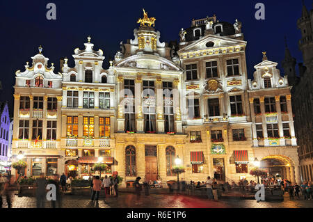 Guildhalls On Grand Place (Grote Markt) The Central Square Of Brussels It'S Most Important Tourist Destination And The Most Memorable Landmark In Brus Stock Photo