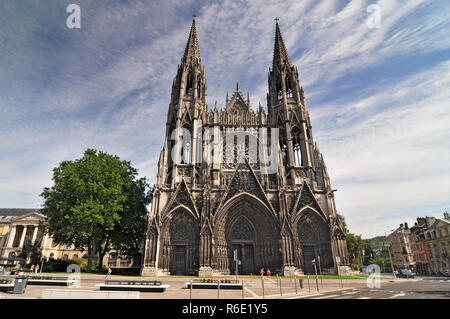 Large Gothic Roman Catholic Church Of St Ouen In Rouen Stock Photo