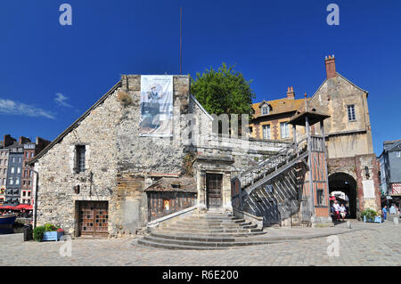 Restaurant La Lieutenance With Circular Stair In Honfleur'S Old City In Normandy France Stock Photo