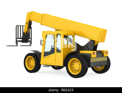 Telescopic Handler Isolated Stock Photo