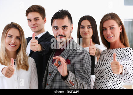 Teamwork business concept group people ok Stock Photo
