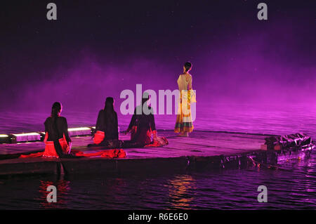 Impression Liu Sanjie Night Light Show Performance On The Li River Yangshuo China Stock Photo