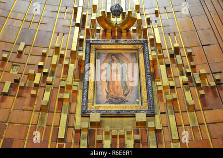 Image Of Our Lady Of Guadalupe In The New Basilica In Mexico City Stock Photo