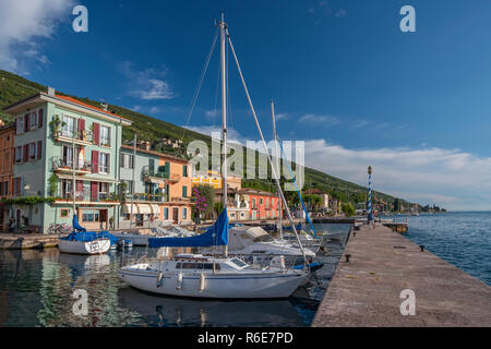 Castelletto Di Brenzone Harbour, Lake Garda, Veneto Italy Stock Photo