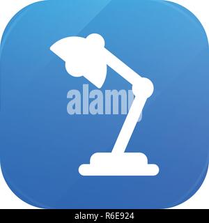 desk lamp flat icon with shadow Stock Vector