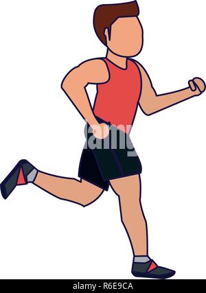 Fitness man running blue lines Stock Vector Image & Art - Alamy