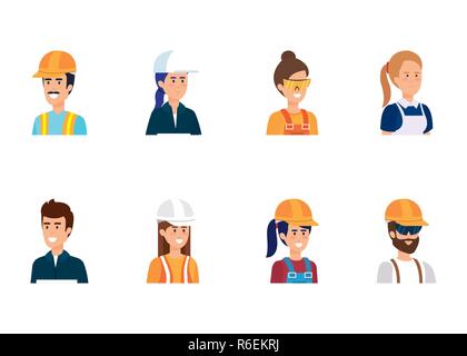 group of workers characters Stock Vector