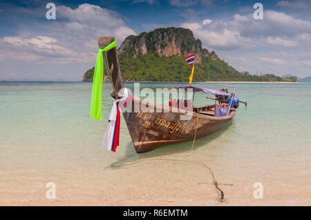 Touristic Long Tail Boat On Koh Phi Phi, South Thailand, Asia Stock Photo