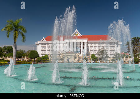 View Of The Prime Minister'S Office And Government Buildings In Central Vientiane, Laos Stock Photo