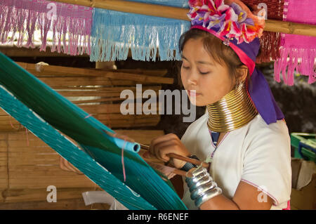 Young Girl From The Padaung Long Neck Hill Tribe, Tha Ton, Chiang Mai Province, Thailand