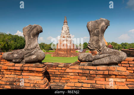 Headless Buddha'S Statues In Wat Chaiwatthanaram Ayutthaya Historical Park Thailand Stock Photo