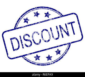 blue Discount rubber stamp - illustration Stock Photo