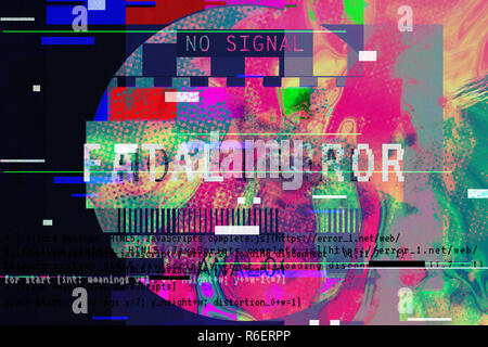 Gradient background with glitch effect, universal pattern Stock Photo