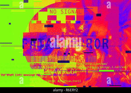 Gradient background with glitch effect, universal pattern Stock Photo