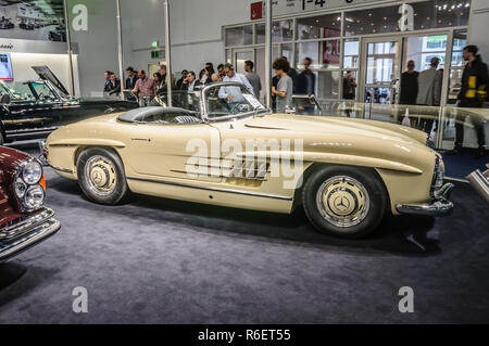 FRANKFURT - SEPT 2015: 1957 Brabus Classic Mercedes-Benz 300 SL Roadster cabrio presented at IAA International Motor Show on September 20, 2015 in Fra Stock Photo