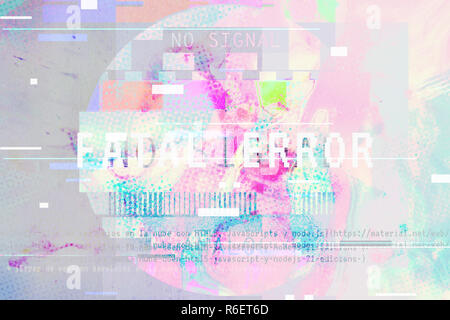 Gradient background with glitch effect, universal pattern Stock Photo