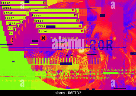 Gradient background with glitch effect, universal pattern Stock Photo