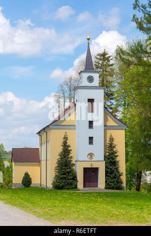 small rural village catholic church Stock Photo