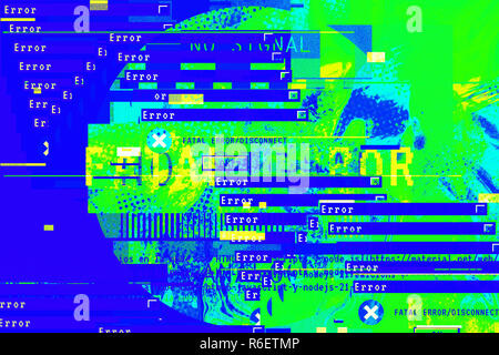 Gradient background with glitch effect, universal pattern Stock Photo
