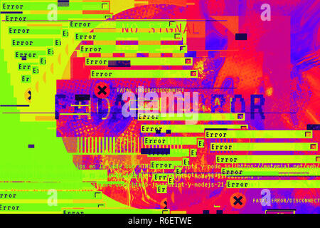 Gradient background with glitch effect, universal pattern Stock Photo
