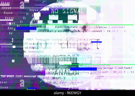 Gradient background with glitch effect, universal pattern Stock Photo