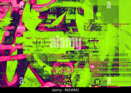 Gradient background with glitch effect, universal pattern Stock Photo