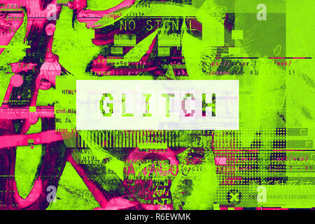 Gradient background with glitch effect, universal pattern Stock Photo