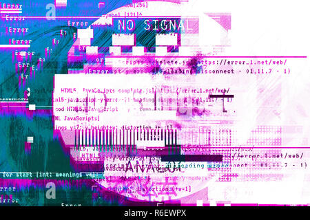 Gradient background with glitch effect, universal pattern Stock Photo