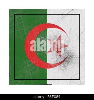 3d rendering of an old Algeria flag in a concrete wall Stock Photo - Alamy