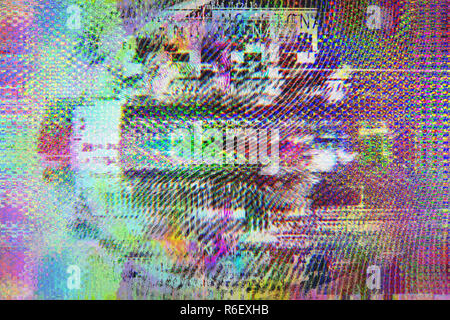 Gradient background with glitch effect, universal pattern Stock Photo